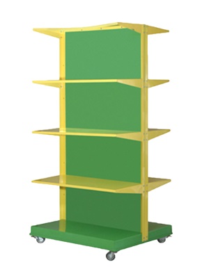 Double-sided presentation shelving